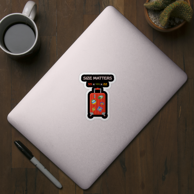 Size Matters – Funny Cabin Luggage Travel Humor by Stylecombinator